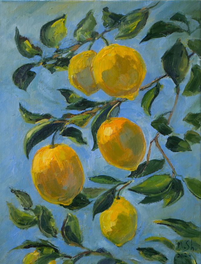 Batumi Lemons, oil on canvas, 40 × 50 cm, 2024