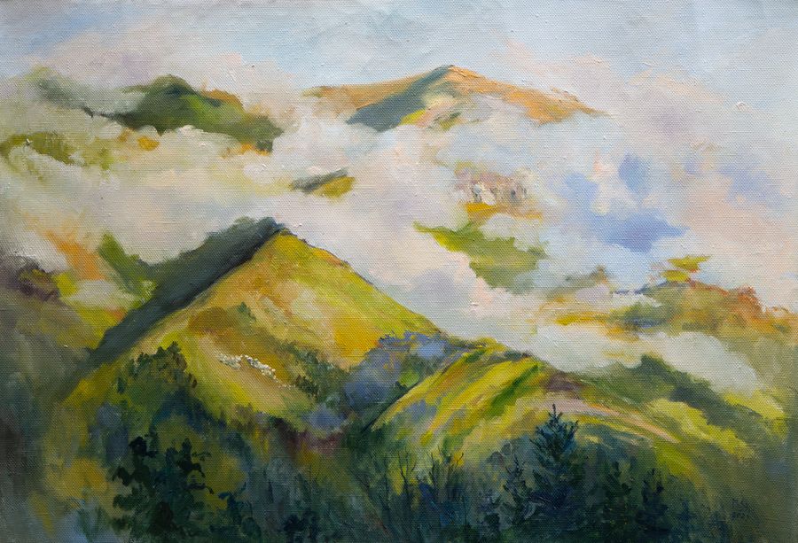 Bakuriani Mountains, oil on canvas, 100 × 70 cm, 2026