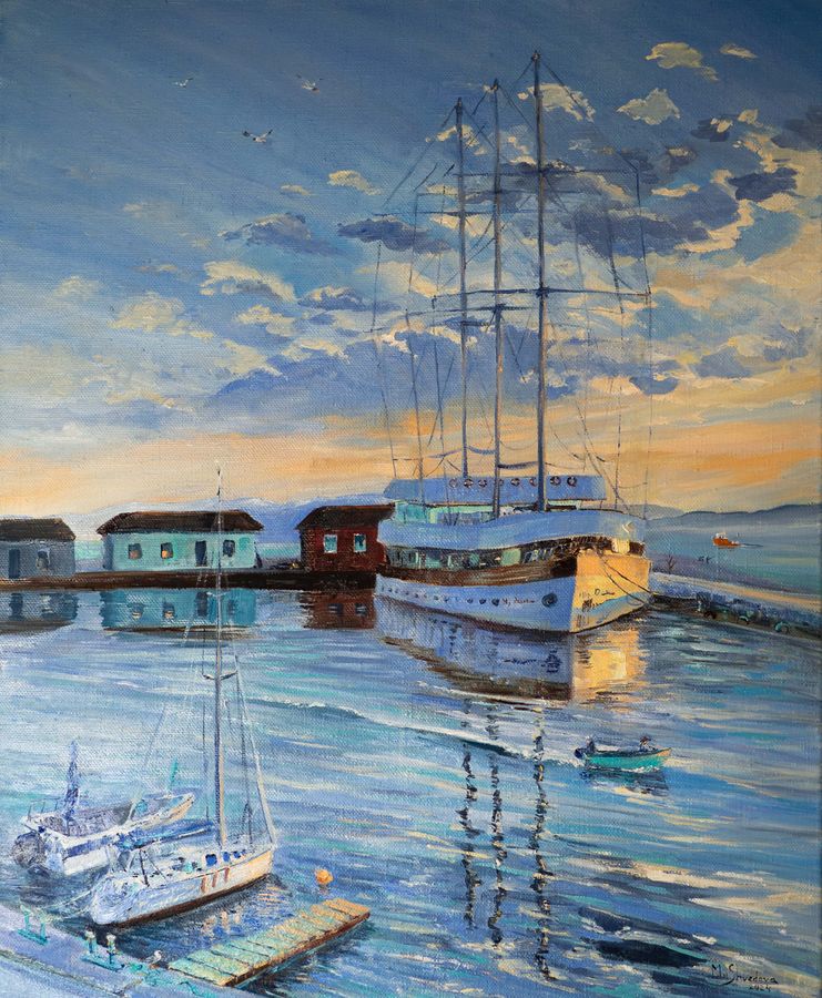 Morning in Batumi, oil on canvas, 75 × 95 cm, 2024